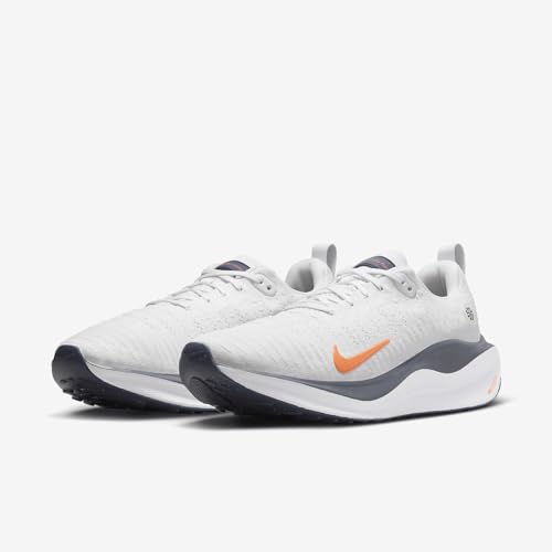 Nike InfinityRN 4 Men's Road Running Shoes (DR2665-010, Platinum Tint/Thunder Blue/Summit White/Total Orange) Size 9.52