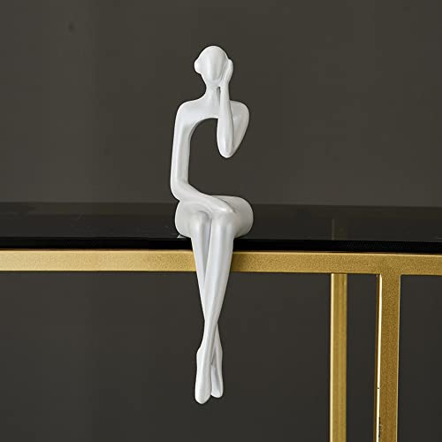 Xinxuan White Decor Statue Abstract Resin Sculpture Ornament Art Figurine Modern Home Décor Accents Office Decor Bookshelf Decor Tv Stand Table Decorations For Living Room #TOP7