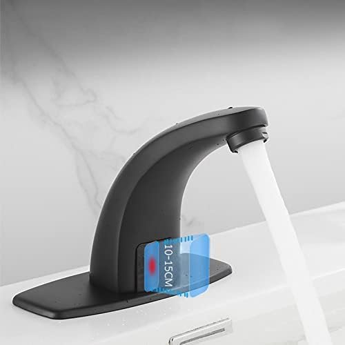 Robinet à capteur automatique sans contact de bain noir pour eau froide et chaude
