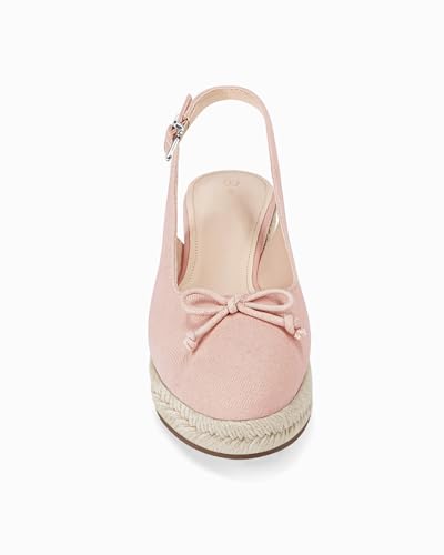 Image of Womens Closed Toe Espadrilles Wedges Shoes Platform Slingback Mid Low Heel Canvas Bow Dress Sandals