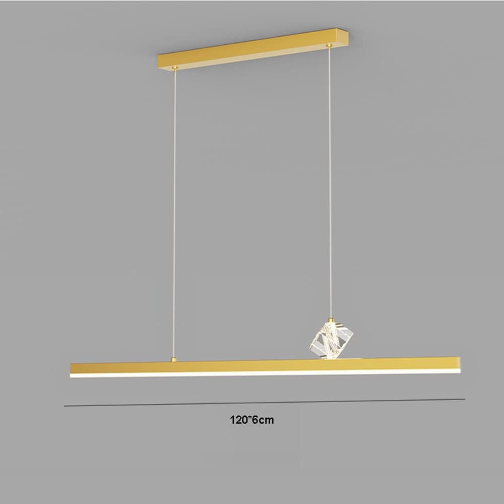 D Linear Chaner Crystal Light Led Kitchen Island Lighting Fixture, Modern Hanging Chaners 20W Ceiling Lamps for Living Dining Room Bedroom Cbar (3 Color Mode)/Stepless Dimming