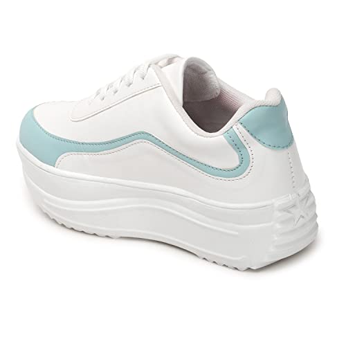 Image of Vendoz Women White Casual Stylish Sneakers