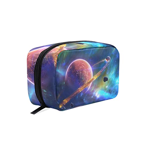 AAJJINA Planet Space Nebula Cosmetische Tas Rits Toilettas Dames Vierkante Make-up Borstels Tas
