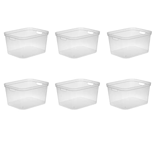 Sterilite Tall Storage Bin with Handles, Plastic Storage Container for
