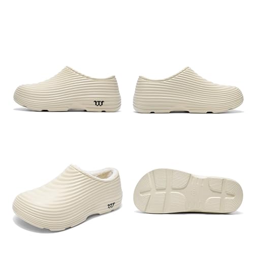 Non Slip Work Shoes for Women Men Comfortable Fur Lined Clogs Armadillo Chef Clog Mules Unisex Winter Fleece Walking Garden Shoes Waterproof Fuzzy Slippers2
