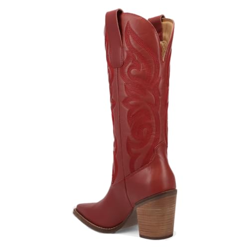 Dingo Womens Hensley Embroidered Pointed Toe Pull On Casual Boots Mid Calf Mid Heel 2-3" - Red - Size 8.5 M by Dingo - Used condition - Image 5