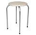 thesecrethome.es Taburete de Metal con Base de Madera Elegante - Banqueta Aluminio Apilable para Cocina, Terraza o Balcón - Diámetro 30 x Altura 45 CM