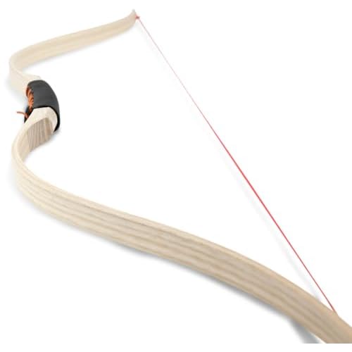 BestSaller 1262 Hunnen-Bogen mit Echtleder Griff, 120cm, Holz, ohne Pfeile, Natur (1 Set)