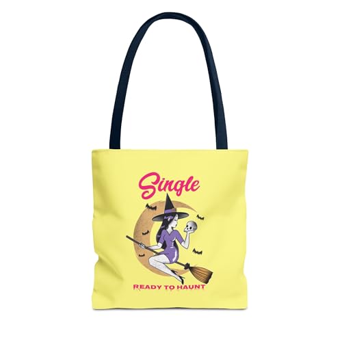 Single and Ready to Haunt Tote Bag, Halloween Tote for Singles, Witchy Accessories, Breakup Gift for Her, Fall Vibe Tote