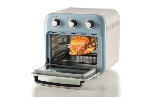 Ariete 4632 Friggitrice ad aria e forno Vintage, 1400W, 2in1, Capacità 16L, Accessori inclusi, Timer 60 minuti, Doppio vetro, Celeste - Immagine 1