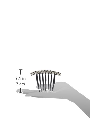Caravan Twist Comb With Jet And Crystal Swarovski Stone, 0.5 Ounce #TOP2