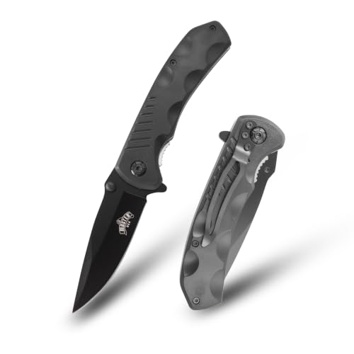 Image of MASTER USA 7.75 inch Folding Pocket Knife, 3.25 inch Black 3CR13 Blade With Pocket Clip MU-A002BK