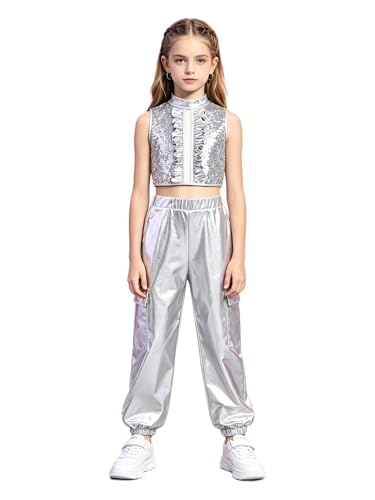 Habit de danse hip hop fille pour cours de modern jazz et gala de danse avec strass