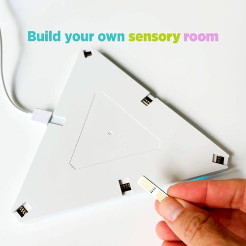 Image of Bright Autism Tap-Tap Interactive Touch Sensory Lights for Creative Play, Calming & Emotional Regulation - Colorful Triangular Tiles for Kids' Development. Transform Your Kids Sensory Room. (10pcs)