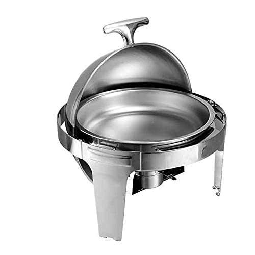 ksamwjf Chafing Dish aus Edelstahl, Chafer Runder Buffetwärmer mit Speisenpfanne, Wasserpfanne, Brennstoffhalter zum… – Bild 3