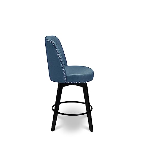 Mincetacounterstools26360freeswivelhighbackfullbackupholsterednailheadcounterheightbarstoolssetof2puinnavy  Urban Country Home Decor Minceta counter stools26 360 free swivel high back full back upholstered nail head counter height bar stoolsset of 2pu in navy  urban country home decor