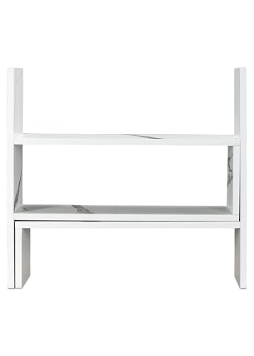 Image of SBF Furniture Adjustable Book Shelf /Book Stand /Book Rack Desktop Storage Organizer | Spice Rack - Foldable - Engineered Wood (White) DIY(Do-It-Yourself)