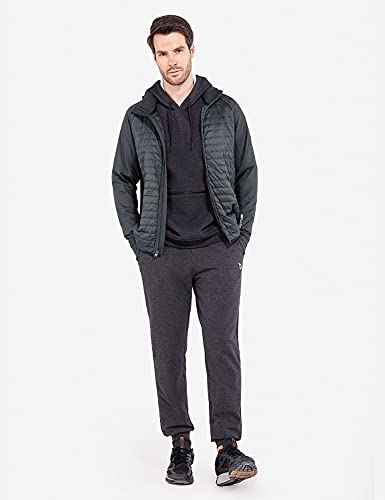 Image of baleaf Men's Running Jacket Lightweight Warm Up Puffer Jacket Hybrid Thermal Hiking Golf Insulated Coat Thumble Hole