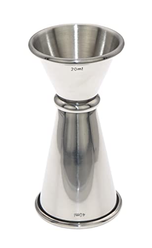 Dosificador de bar 2 y 4cl estilo japonés dosificador doble acero inoxidable 304 para cócteles licores y bebidas, medida Jigger color plateado accesorio mixología