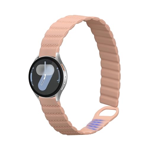 kwmobile Correa de Repuesto compatible con Samsung Galaxy Watch 4/5 / 6/7 / FE Correa - Pulsera Magnética Extrafuerte de Silicona para Smartwatch - rosa palo