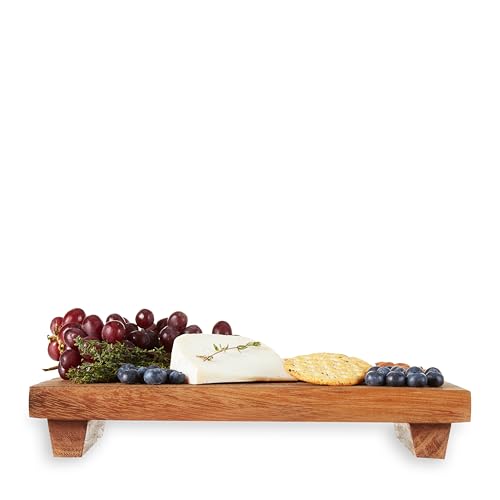 Twine Footed Wood Serving Board Decorative Tray Decor, Kitchen Table Decor or Kitchen Counter Decor, Acacia Wood Riser 13in by 8in Set of 1 by Twine - Image 8