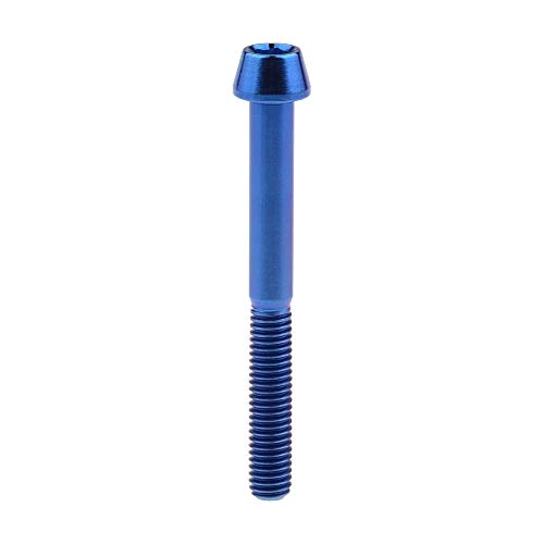 Image of Titanium Ti Bolt M5x9 16 18 20 25 30 35 40 45 50 55 60mm Tapered Head Screws Pack of 4 (M5x45mm, Blue)