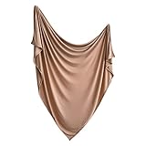 mushie Stretchy Baby Swaddle Blanket | Extra Soft & Snug Fit | 47'x47' (Natural)