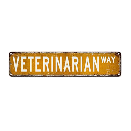 Plaque en métal de style rétro vétérinaire - Cadeau pour vétérinaire - Plaque en métal - Décoration murale pour cour, garage, bar, café, jardin, maison Cover