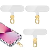 360°Rotatable Phone Tether Tab,3 Pieces Universal Phone Lanyard Patch Without Adhesive,Phone Lanyard Replacement Part for Cell Phone Strap(Transparent)