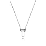 Lisitine Collares con inicial de burbujas, collar con letra delicada, gargantilla con nombre lindo para mujer, colgante personalizado de moda, regalo de joyería para mujer, Grande, Latón, Sin piedra