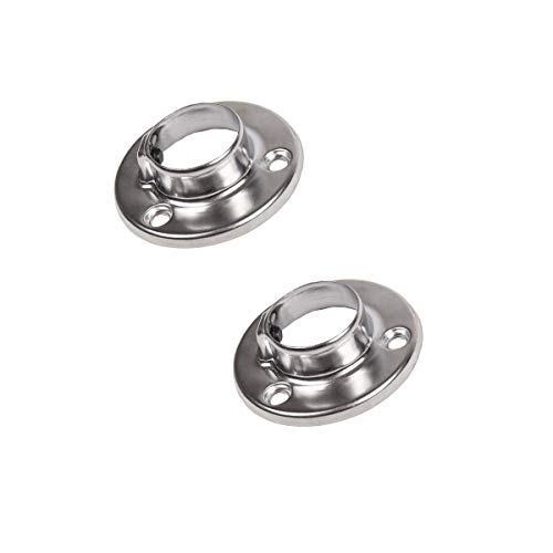 MS Beschläge Kleiderstangenhalter 1 Paar Garderobenstangenhalter für 25mm ø Stangen Schrankstangenhalter Metall Wandhalterungen verchromt Stangenhalterung