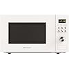 Emerson MW1101W Countertop Microwave Oven with Button Control, LED Display 1000W, 10 Power Levels, 6 Auto Menus, Glass Turntable and Child Safe Lock, 1.1 Cu. Ft., White