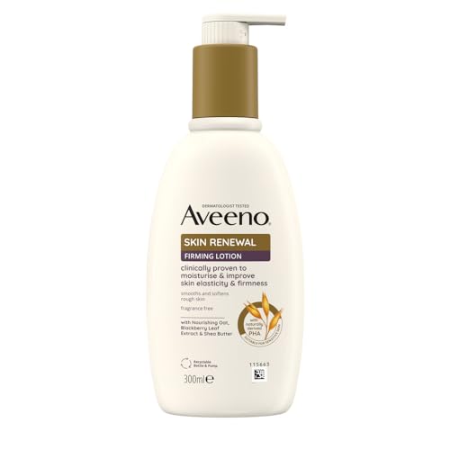 Aveeno Skin Renewal Firming Lotion (1x 300ml​), Firming Body Lotion with Nourishing Prebiotic Oat, Shea Butter, 4% Naturally-Derived PHA and Blackberry Leaf Extract