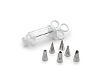 Fox Run Icing Syringe Decorating Set, Metallic, 7-Piece, 2.25 x 3 x 8 inches