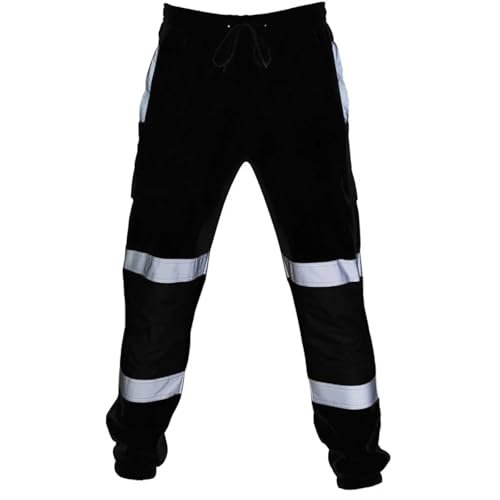 Hasdnker Jeans Jean Newpantalon De Travail pour Homme, Survêtement De Sécurité, Pantalon Réfléchissant À Rayures, Pantalon De Jogging Ample pour Homme, Jogging Patchwork, Vêtements De Trava – vue 5