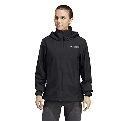 adidas Women's Plus Size Terrex Multi RAIN.RDY Two-Layer Rain Jacket, Black, 4X