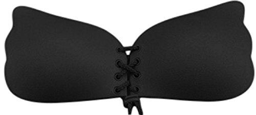 Emmas Wardrobe Empuja hacia Arriba el Sujetador sin Tirantes Invisible del Sujetador sin Espalda tamaños A, B, C y D de la Copa - Negro y Desnuda