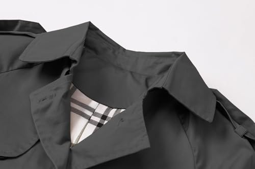 Image of Betusline Boys Waterproof Trench Coat Double Breasted Classic Belted Outwear Jacket Dress Coats