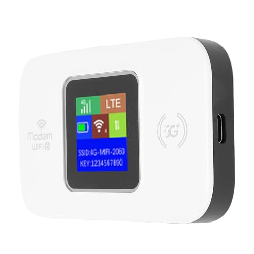 Image of CHICIRIS 4G WiFi Hotspot, 300Mbps Dual SIM Card Slot Portable Travel Router with Color LED Display, 12H Battery Life for Smartphones Tablets Laptops (White)