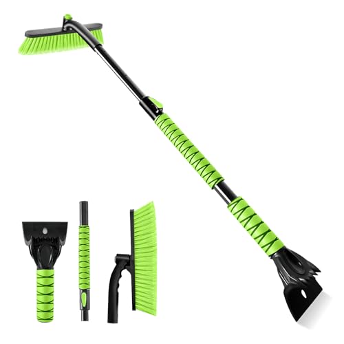 OUSHASAA 44' Ice Scraper and Snow Brush for Car Windshield with Extendable, 360&deg; Pivoting, Soft...