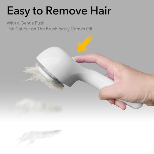 Image of Cat Steam Brush for Shedding, Self Cleaning Cat Brush with Water Spray, 3-in-1 Design for Massage, Hair Removal, and Cleaning, Steamy Brushes for Indoor Cats and Dogs (White)