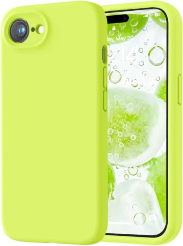 Image of LOVE 3000 Designed for iPhone 16e /17e Case, Premium Silicone with [Soft Anti-Scratch Microfiber Lining] Shockproof Protective Phone Case for Holsters 6.1 inch, Fluorescent Green