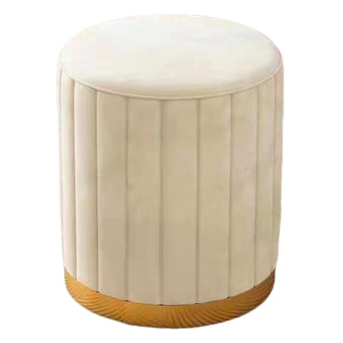 Moderno puf redondo de terciopelo tapizado