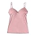 RRMuAzgs Womens Tank Tops with Built in Padded Bra Sexy Spaghetti Strap Summer Fashion Camisole Tops Sleeveless Pajama Tanks Pink L