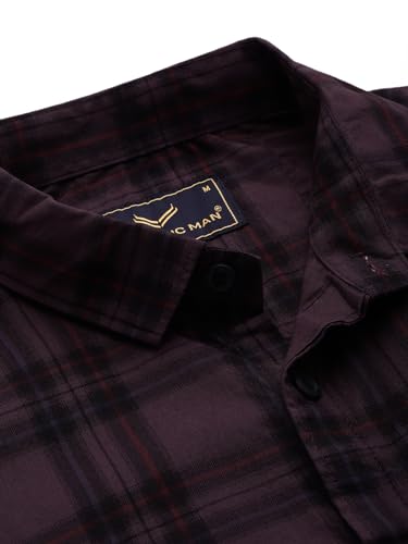 Image of Majestic Man Men Small Checkered Slim Fit Cotton Casual Shirt
