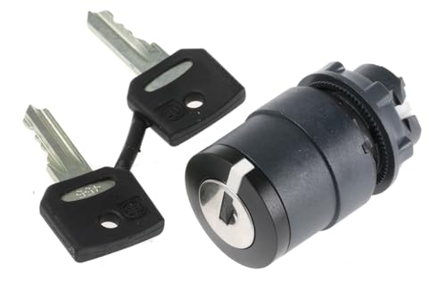 Schneider Electric Harmony XB5, Key switch selector head, plastic, black, Ø22, key 455, 2 positions, stay put