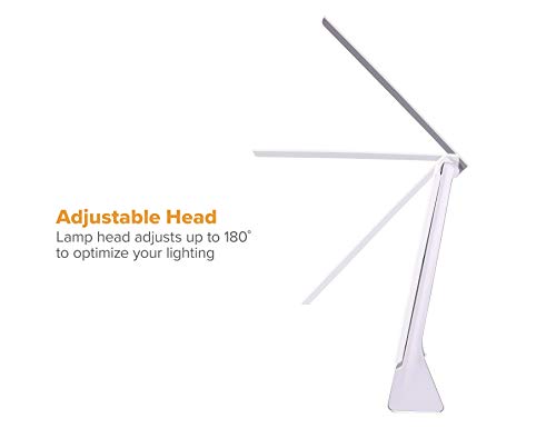 Bostitch Office Kt-Vled1810-White Rechargable Battery Led Desk Lamp, 3 Color Temperatures, Flip Open, White #TOP4