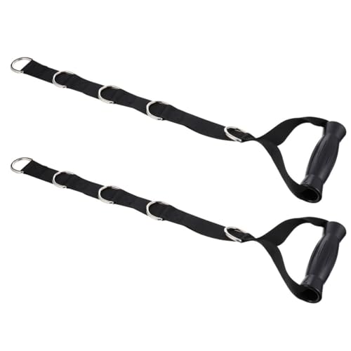 NUOBESTY Bandas de Resistencia para Ejercicio Manijas de Acero Inoxidable y Tela Oxford, 2 Piezas Negras para Entrenamiento de Fuerza y Fitness en Casa