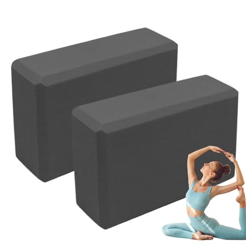 Bloque de Yoga - 2x bloques de baile para ejercicios de estiramiento - EVA espuma antideslizante ayuda de equilibrio para entrenamiento de meditación sentadillas mano caliente yoga gimnasio
