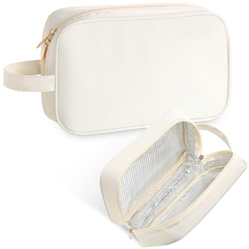 Kacctyen Insulated Makeup Bag for Car Women Cosmetics Bag Zippered Heat-resistant Travel Makeup Case Organizer Waterproof Skincare Case with Handle from Melting, Freezing & Spoiling(Basic Style)